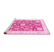 Sideview of Machine Washable Oriental Pink Traditional Rug, wshabs3713pnk