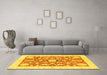 Machine Washable Oriental Yellow Traditional Rug in a Living Room, wshabs3713yw