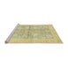 Sideview of Machine Washable Abstract Mustard Yellow Rug, wshabs3714