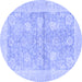 Round Oriental Blue Traditional Rug, abs3714blu