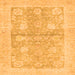 Square Oriental Orange Traditional Rug, abs3714org