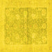 Square Oriental Yellow Traditional Rug, abs3714yw