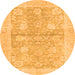 Round Oriental Orange Traditional Rug, abs3714org