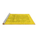 Sideview of Machine Washable Oriental Yellow Traditional Rug, wshabs3714yw