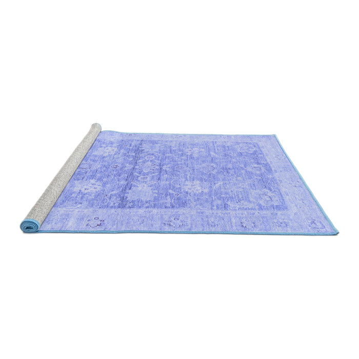 Sideview of Machine Washable Oriental Blue Traditional Rug, wshabs3714blu