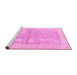 Sideview of Machine Washable Oriental Pink Traditional Rug, wshabs3714pnk