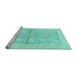 Sideview of Machine Washable Oriental Light Blue Traditional Rug, wshabs3714lblu