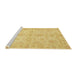 Sideview of Machine Washable Abstract Yellow Rug, wshabs3715