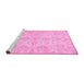 Sideview of Machine Washable Oriental Pink Traditional Rug, wshabs3715pnk