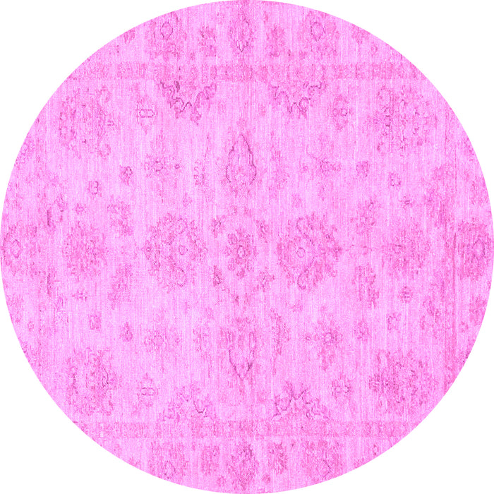 Round Oriental Purple Traditional Rug, abs3715pur