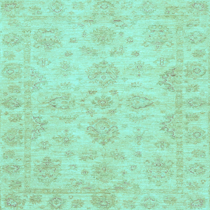 Square Machine Washable Oriental Light Blue Traditional Rug, wshabs3715lblu