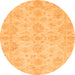 Round Oriental Orange Traditional Rug, abs3715org