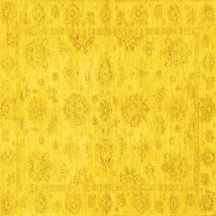 Square Machine Washable Oriental Yellow Traditional Rug, wshabs3715yw