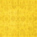 Square Machine Washable Oriental Yellow Traditional Rug, wshabs3715yw