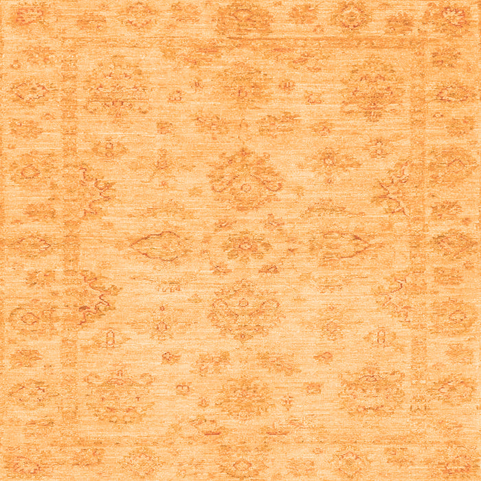 Square Oriental Orange Traditional Rug, abs3715org