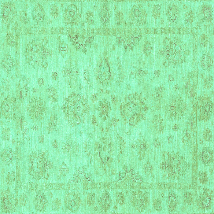 Square Machine Washable Oriental Turquoise Traditional Area Rugs, wshabs3715turq