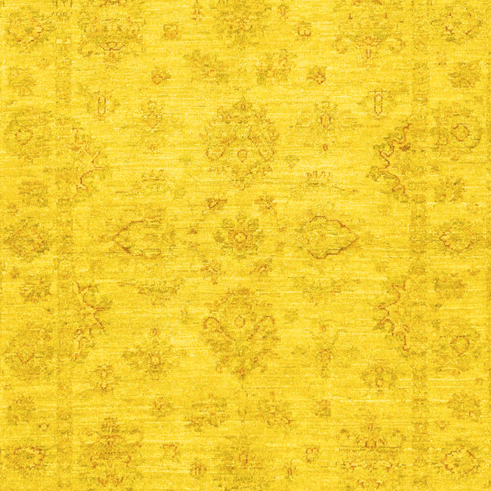 Machine Washable Oriental Yellow Traditional Rug, wshabs3715yw