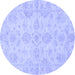 Round Oriental Blue Traditional Rug, abs3715blu