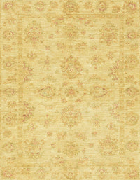 Machine Washable Abstract Yellow Rug, wshabs3715