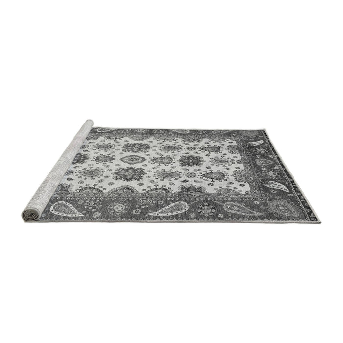 Sideview of Machine Washable Abstract Gray Modern Rug, wshabs3716gry