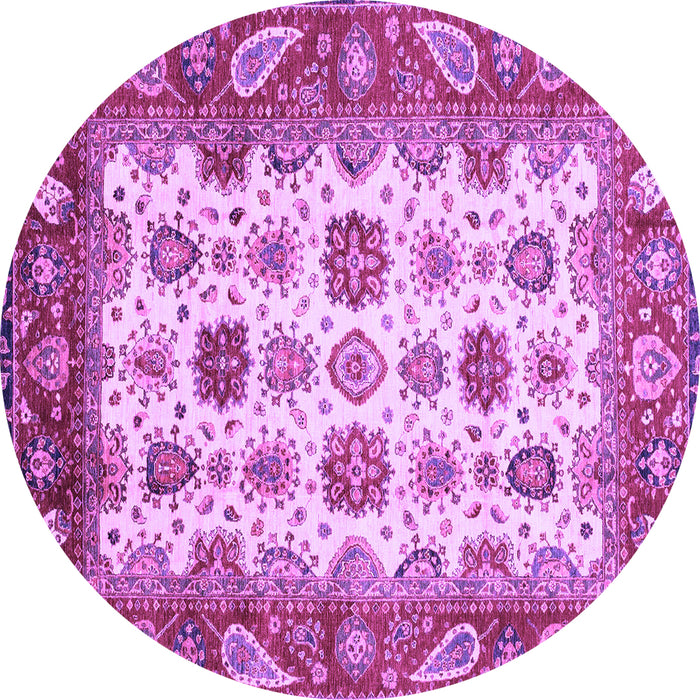 Round Machine Washable Abstract Purple Modern Area Rugs, wshabs3716pur