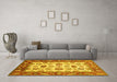 Machine Washable Abstract Yellow Modern Rug in a Living Room, wshabs3716yw