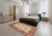 Abstract Red Modern Rug in a Bedroom, abs3716