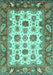 Machine Washable Abstract Turquoise Modern Area Rugs, wshabs3716turq