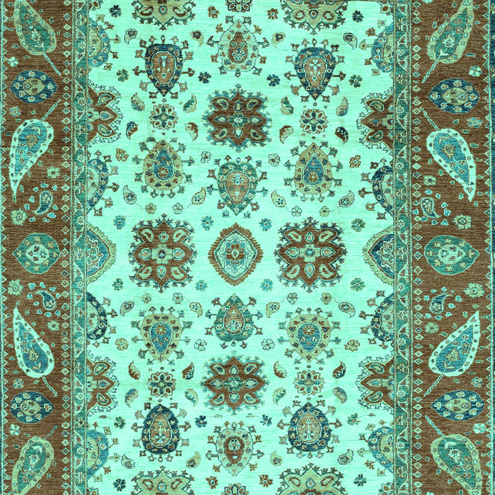 Machine Washable Abstract Turquoise Modern Area Rugs, wshabs3716turq