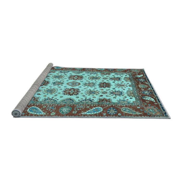 Sideview of Machine Washable Abstract Light Blue Modern Rug, wshabs3716lblu