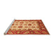 Sideview of Machine Washable Abstract Orange Modern Area Rugs, wshabs3716org