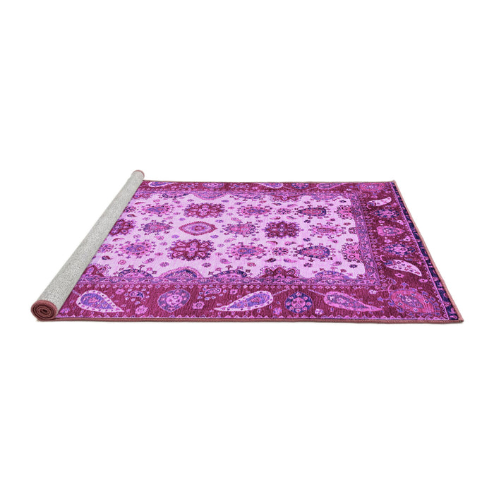 Sideview of Machine Washable Abstract Purple Modern Area Rugs, wshabs3716pur