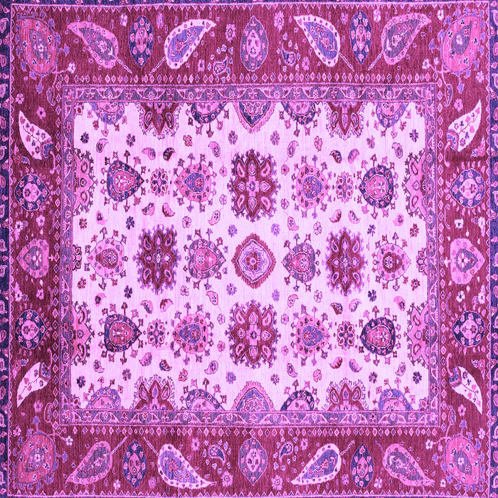 Square Machine Washable Abstract Purple Modern Area Rugs, wshabs3716pur