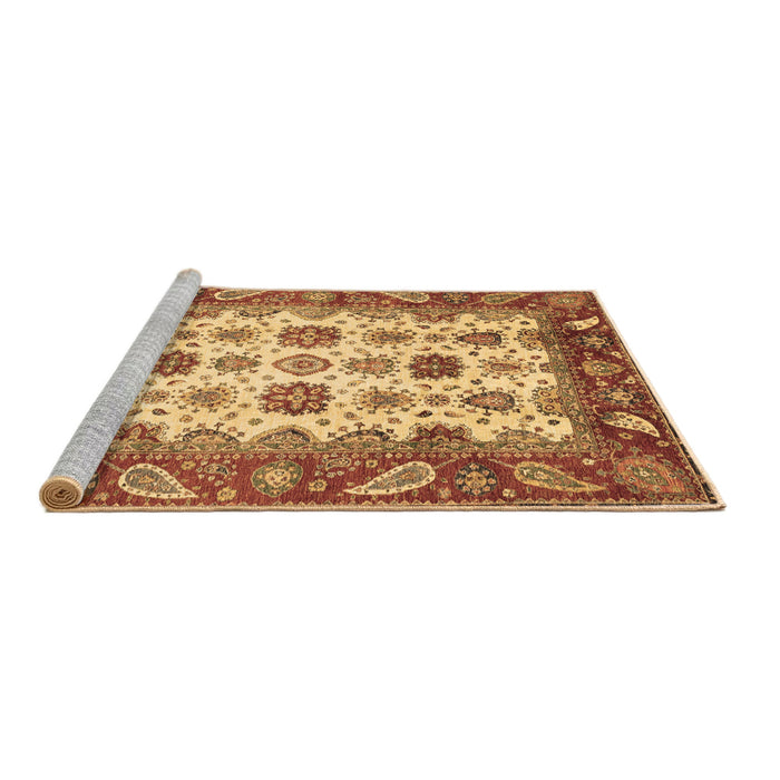 Sideview of Machine Washable Abstract Brown Modern Rug, wshabs3716brn