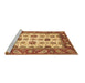 Sideview of Machine Washable Abstract Brown Modern Rug, wshabs3716brn