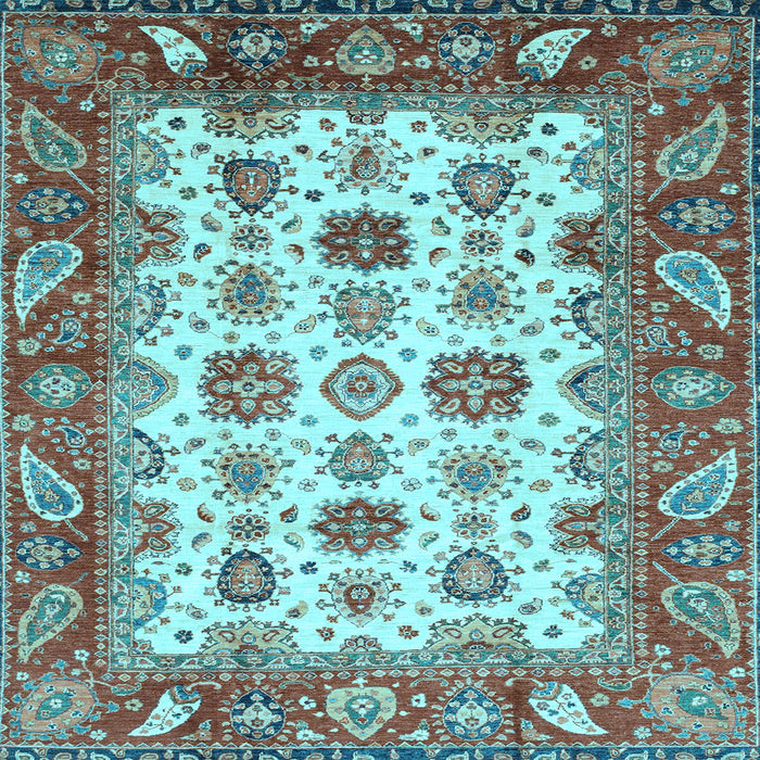 Square Machine Washable Abstract Light Blue Modern Rug, wshabs3716lblu
