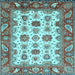 Square Machine Washable Abstract Light Blue Modern Rug, wshabs3716lblu