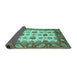 Sideview of Abstract Turquoise Modern Rug, abs3716turq