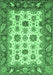 Machine Washable Abstract Emerald Green Modern Area Rugs, wshabs3716emgrn