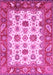 Machine Washable Abstract Pink Modern Rug, wshabs3716pnk