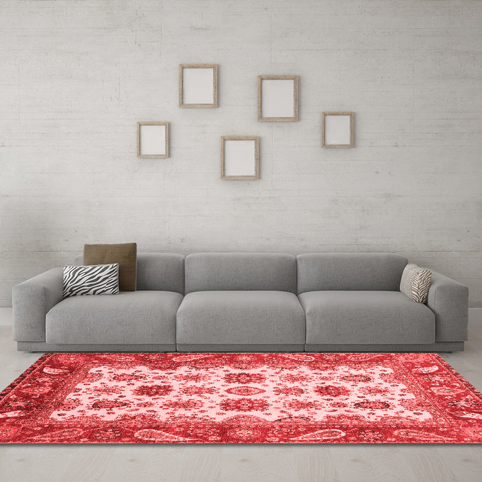 Modern Red Washable Rugs