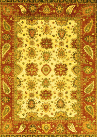 Abstract Yellow Modern Rug, abs3716yw