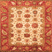 Square Abstract Orange Modern Rug, abs3716org