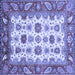 Square Abstract Blue Modern Rug, abs3716blu