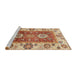 Sideview of Machine Washable Abstract Yellow Rug, wshabs3717