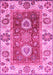 Machine Washable Abstract Pink Modern Rug, wshabs3717pnk