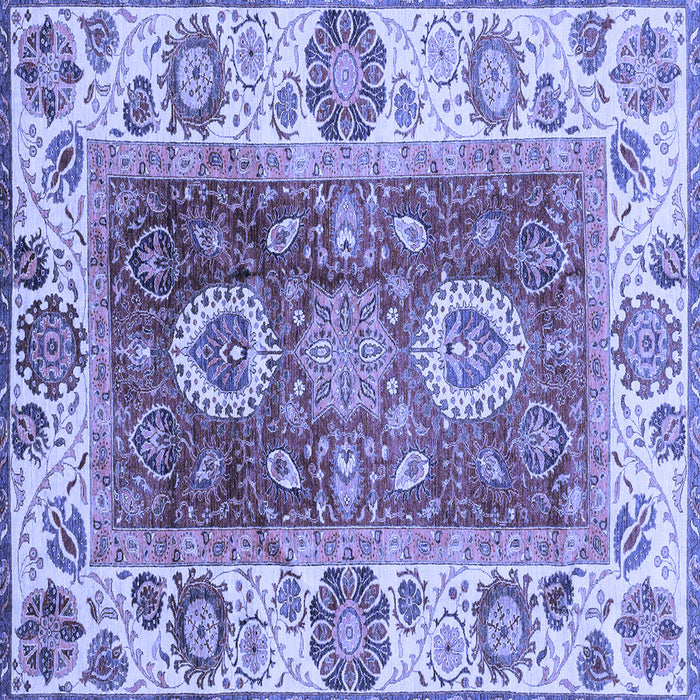 Square Abstract Blue Modern Rug, abs3717blu