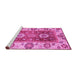 Sideview of Machine Washable Abstract Pink Modern Rug, wshabs3717pnk