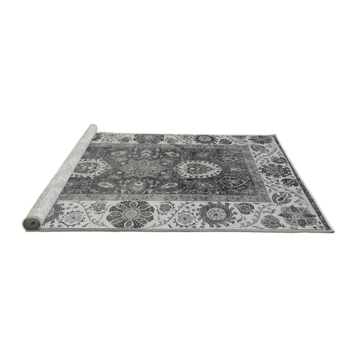 Sideview of Machine Washable Abstract Gray Modern Rug, wshabs3717gry