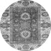 Round Abstract Gray Modern Rug, abs3717gry